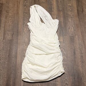 House of CB white Corset Dress Draped Bodycon Mini Dress S